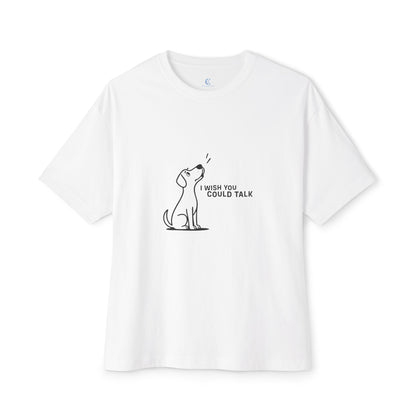 Unisex Oversized Boxy Tee, Toon Dog Wish
