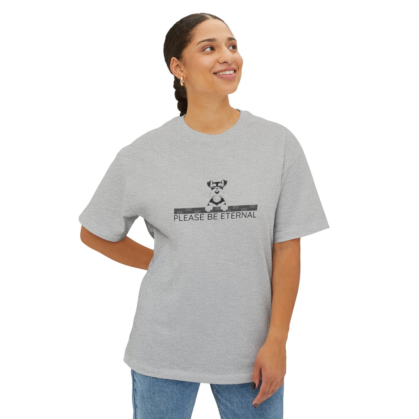 Unisex Oversized Boxy Tee, Eternal Schnauzer