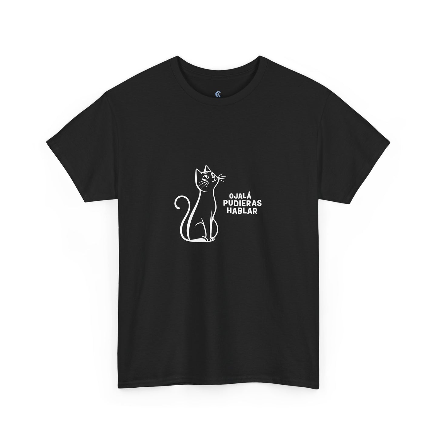 Unisex Heavy Cotton Tee, Toon Cat Wish, Spanish