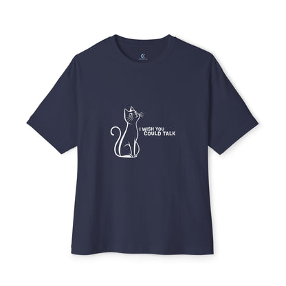 Unisex Oversized Boxy Tee, Toon Cat Wish