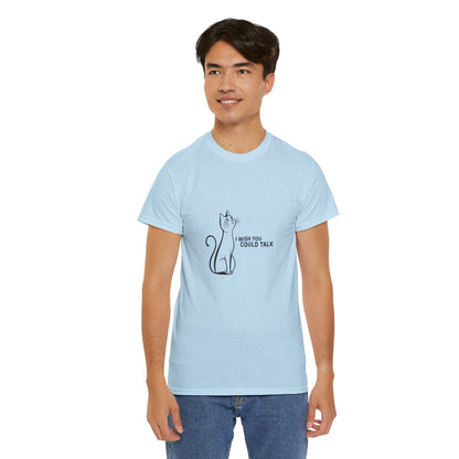 Unisex Heavy Cotton Tee, Toon Cat Wish