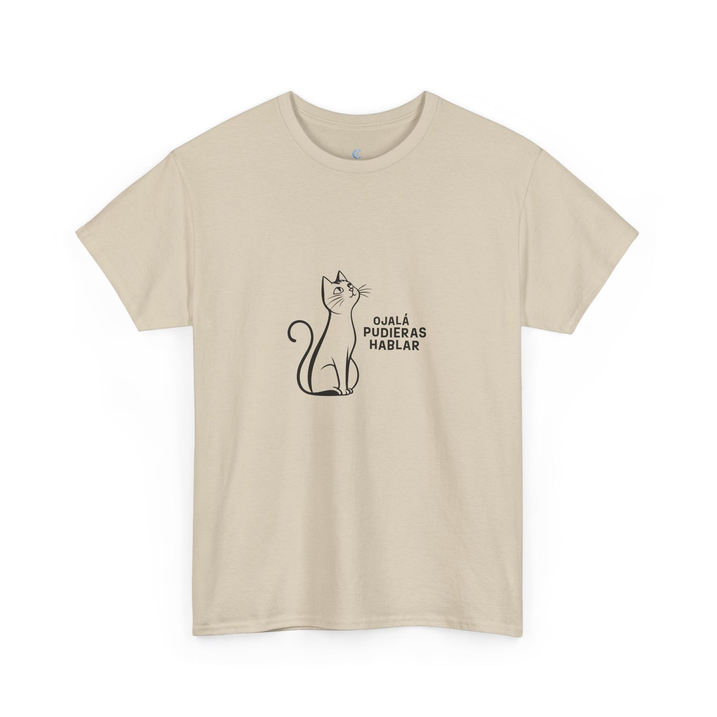 Unisex Heavy Cotton Tee, Toon Cat Wish, Spanish
