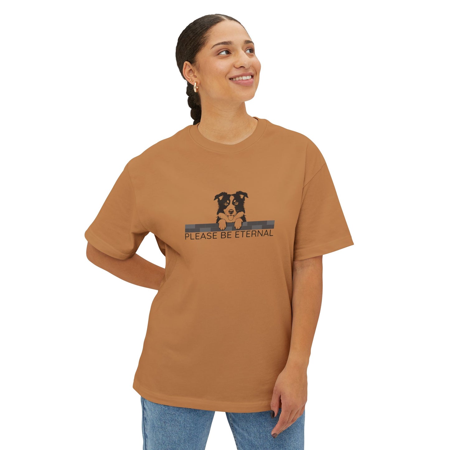 Unisex Oversized Boxy Tee, Eternal Collie