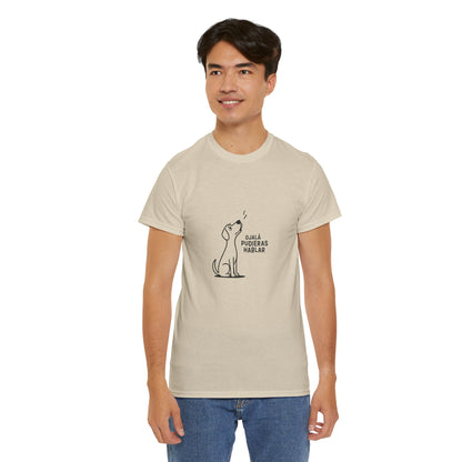 Unisex Heavy Cotton Tee, Toon Dog Wish, Spanish