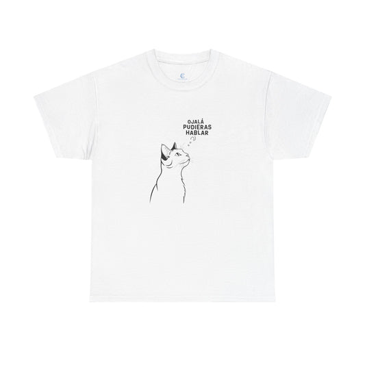 Unisex Heavy Cotton Tee, Cat Wish, Spanish