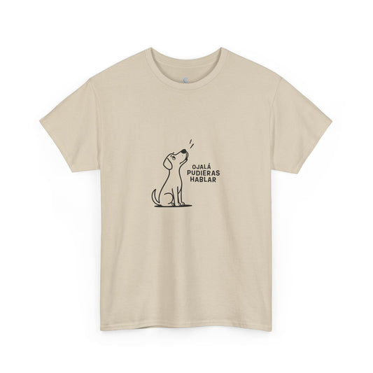 Unisex Heavy Cotton Tee, Toon Dog Wish, Spanish