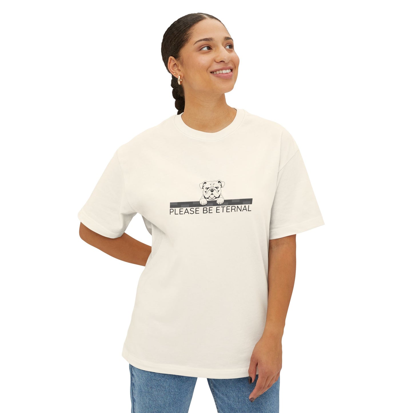 Unisex Oversized Boxy Tee, Eternal Bulldog