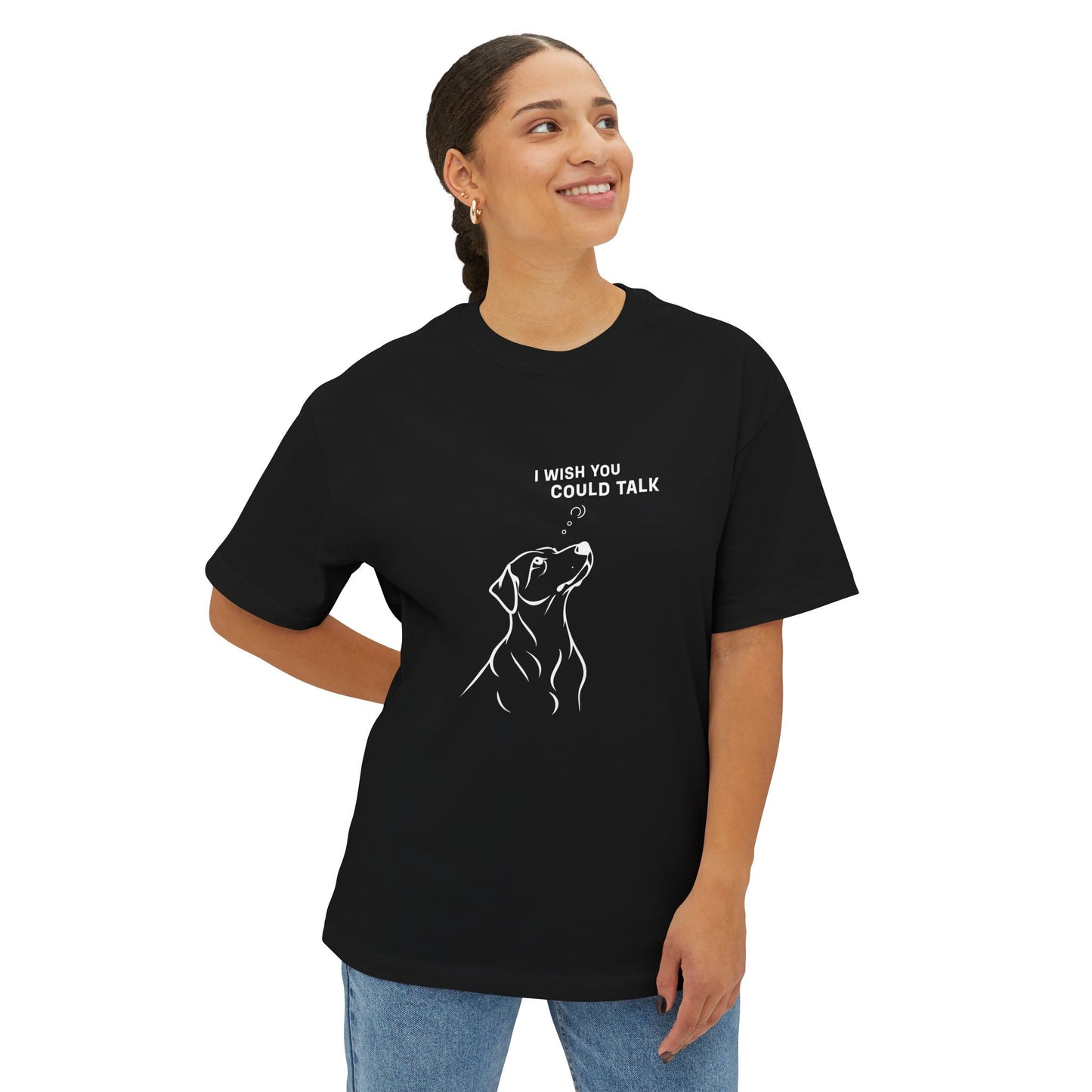 Unisex Oversized Boxy Tee, Dog Wish