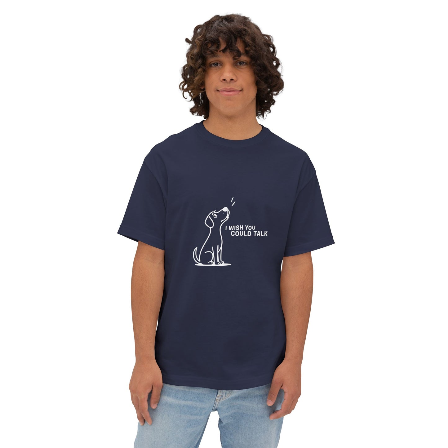 Unisex Oversized Boxy Tee, Toon Dog Wish