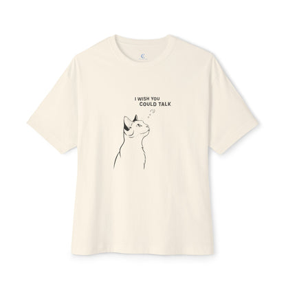 Unisex Oversized Boxy Tee, Cat Wish