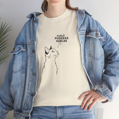 Unisex Heavy Cotton Tee, Cat Wish, Spanish