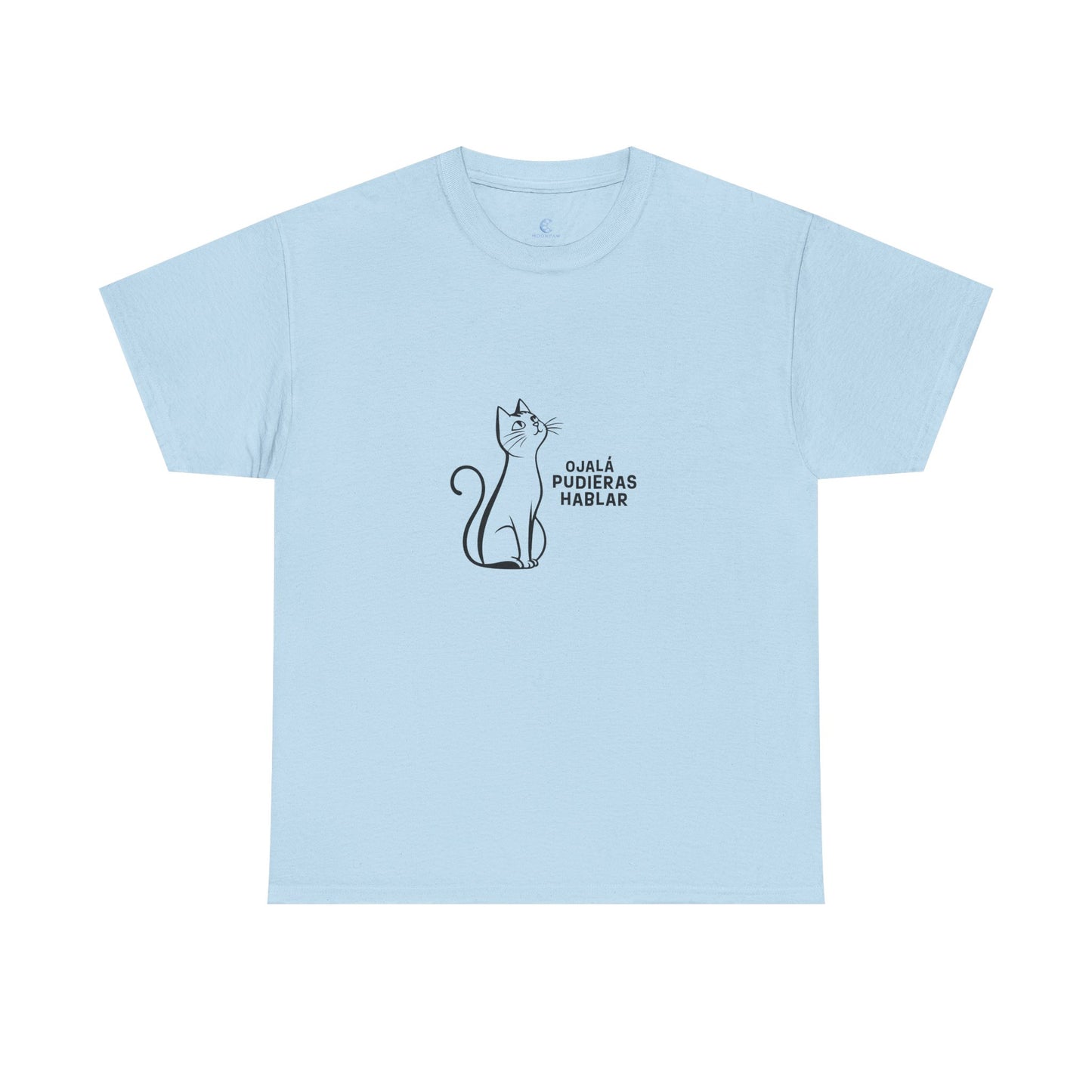 Unisex Heavy Cotton Tee, Toon Cat Wish, Spanish