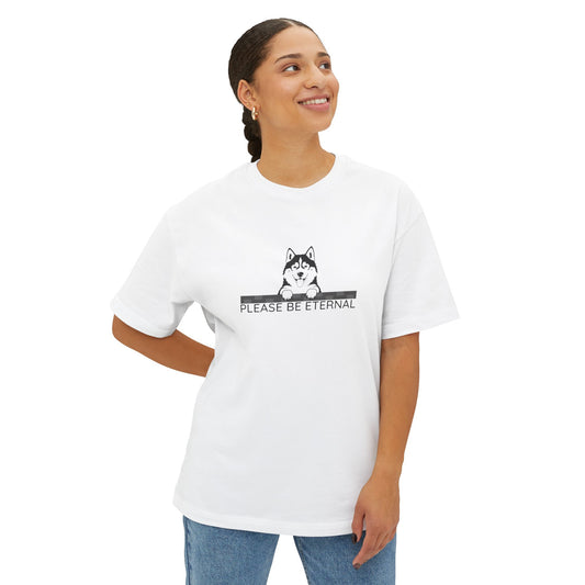 Unisex Oversized Boxy Tee, Eternal Husky