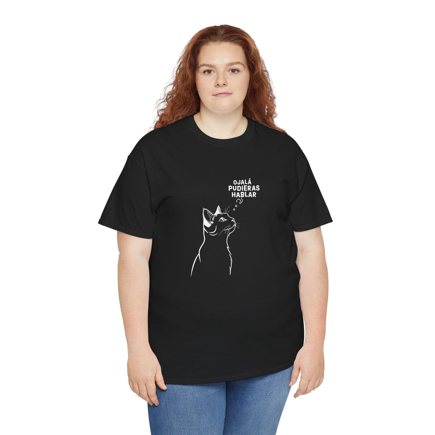 Unisex Heavy Cotton Tee, Cat Wish, Spanish