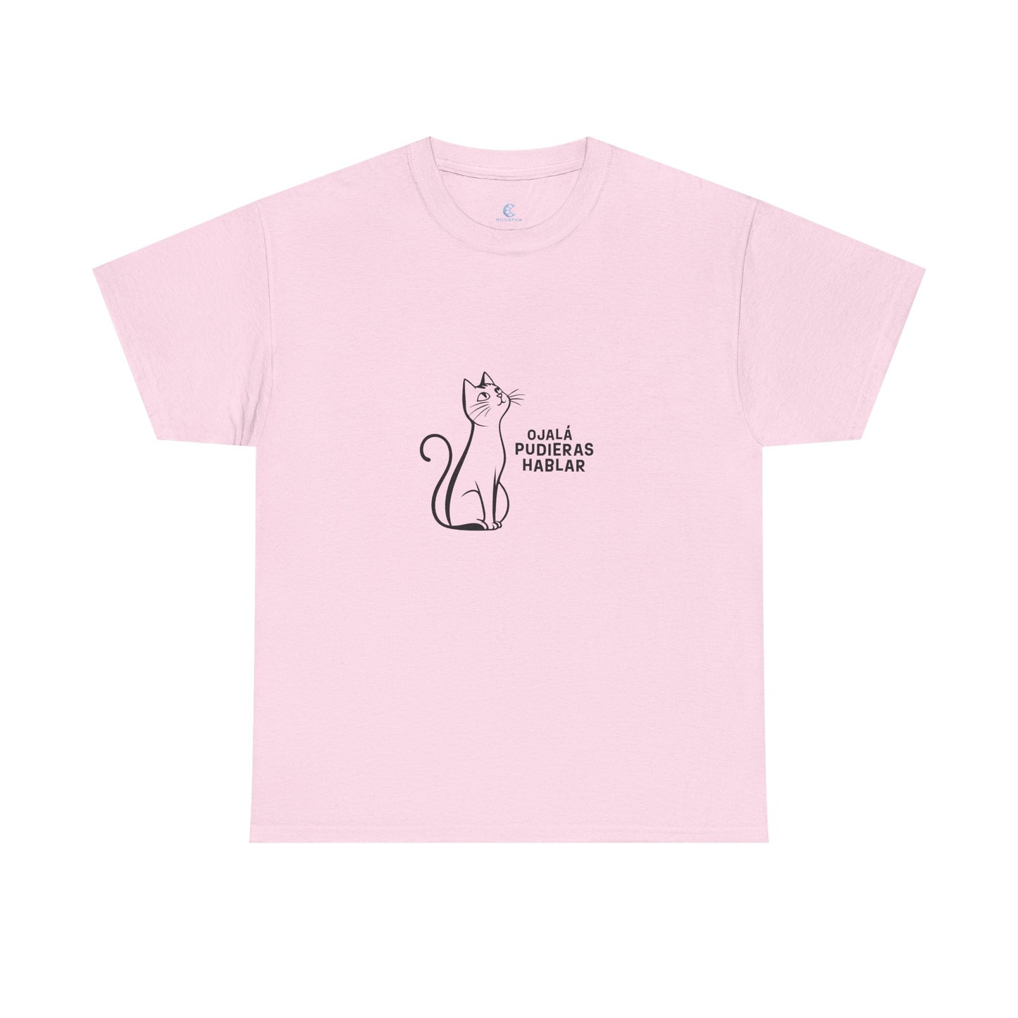 Unisex Heavy Cotton Tee, Toon Cat Wish, Spanish