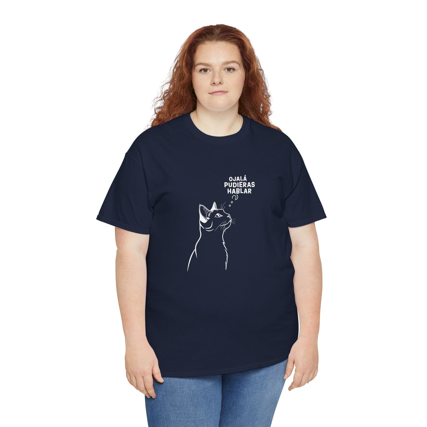 Unisex Heavy Cotton Tee, Cat Wish, Spanish