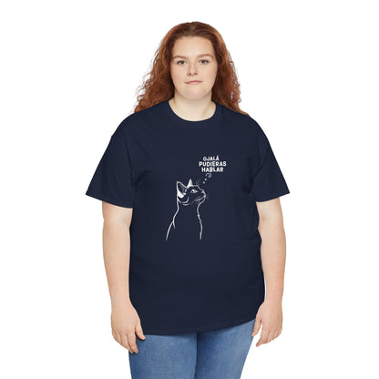 Unisex Heavy Cotton Tee, Cat Wish, Spanish