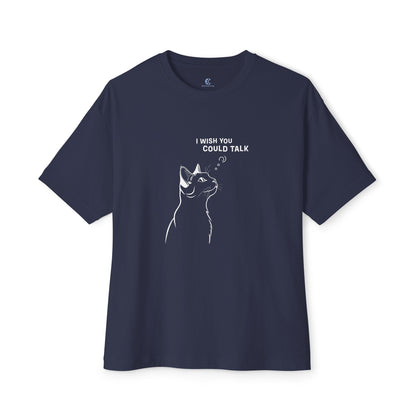 Unisex Oversized Boxy Tee, Cat Wish