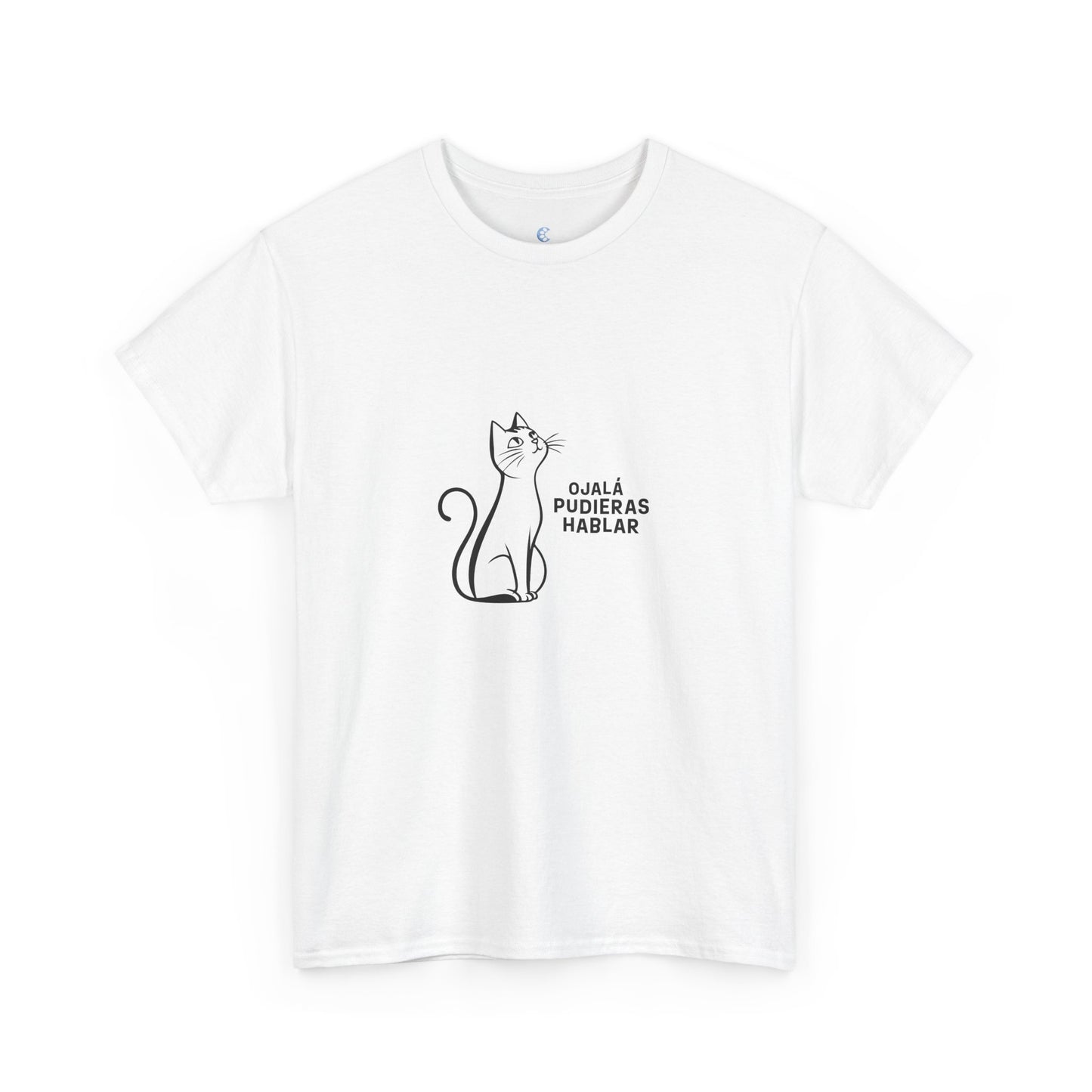 Unisex Heavy Cotton Tee, Toon Cat Wish, Spanish