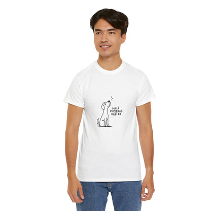 Unisex Heavy Cotton Tee, Toon Dog Wish, Spanish
